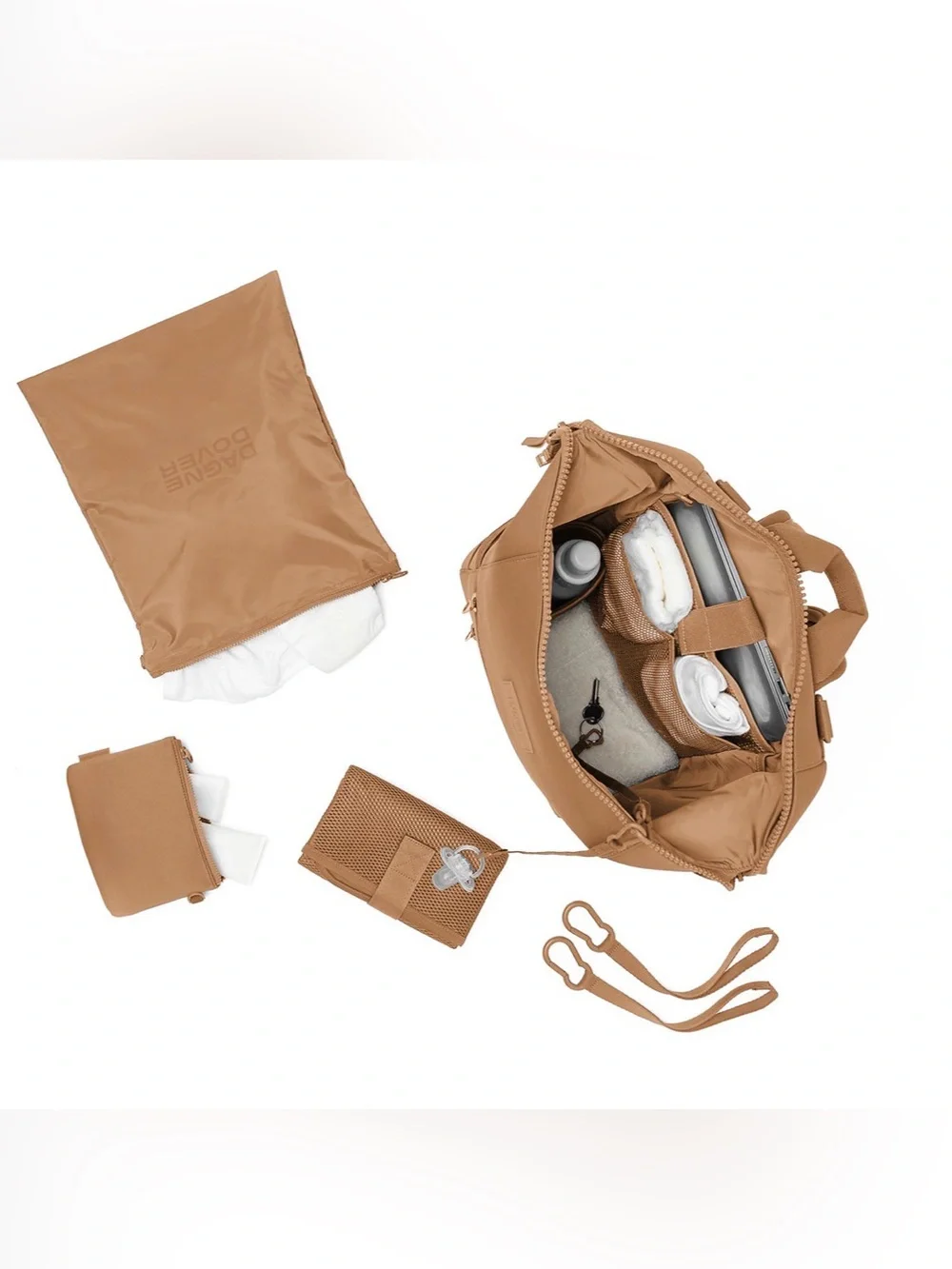 Dagne Dover Indi Neoprene Diaper Backpack Large Camel Brown